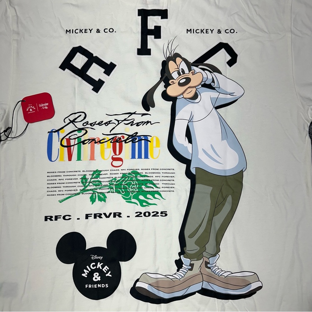 Civil Regime Mickey and Friends Goofy Shirt Oversized Large Gym Casual NEW - Picture 2 of 7